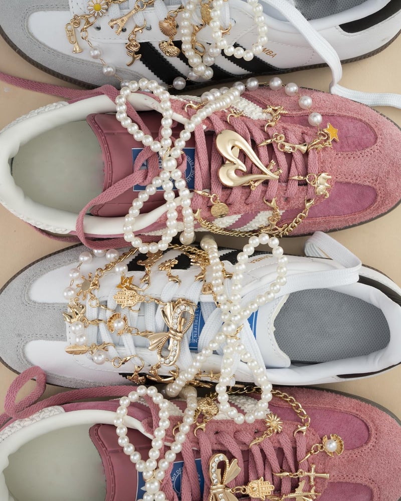 Deinduser 38 Pcs Shoe Charms Kit, Gold Shoe Charms for Sneakers, Gold and Pearl Shoelace Charm for Sneakers, Shell Charm for Shoes, Cute Shoelace Decorations for Personalized Style - Image 3